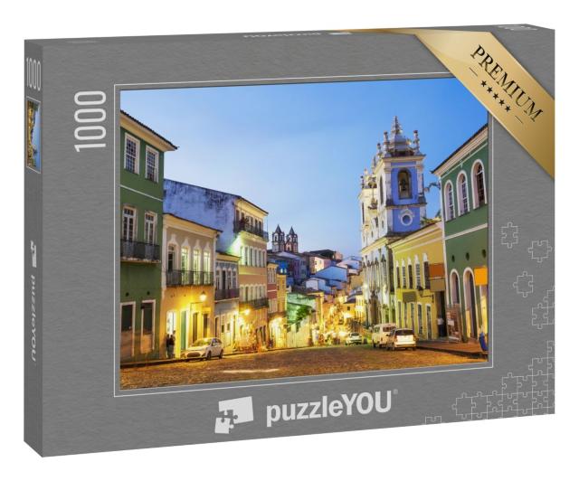 Puzzle 1000 Teile „Bunte Kolonialhäuser im historischen Viertel Pelourinho, Salvador, Brasilien“
