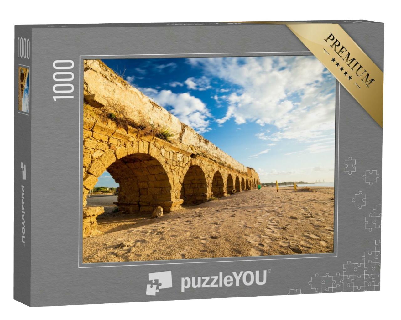 Puzzle 1000 Teile „Ruinen des antiken Äquaduktes in Cesarea, Israel“