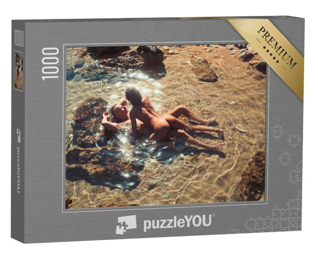 Puzzle 1000 Teile „Aktfotografie: Verführung am Strand“