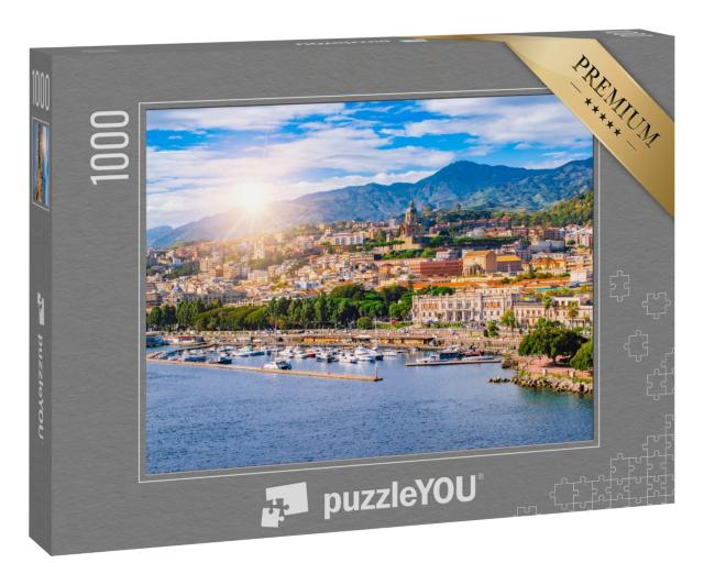 Puzzle 1000 Teile „Der Hafen von Messina, Sizilien, Italien“