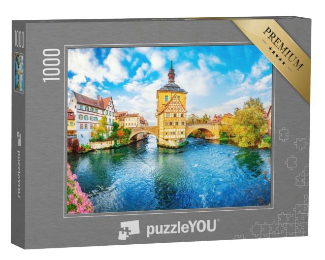 Puzzle 1000 Teile „Romantische Altstadt Bamberg, Deutschland“