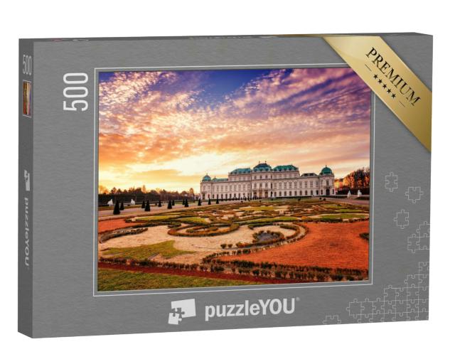 Puzzle 500 Teile „Belvedere, Wien, Blick auf das Obere Schloss und den königlichen Garten“