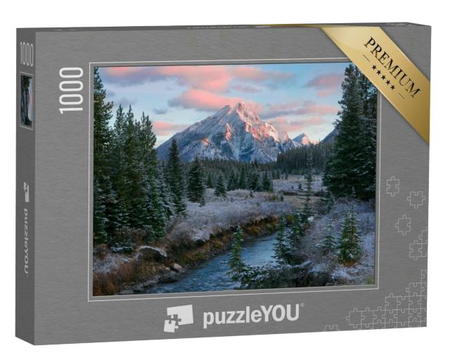 Puzzle 1000 Teile „Naturszene in den kanadischen Rocky Mountains während eines Sonnenaufgangs“
