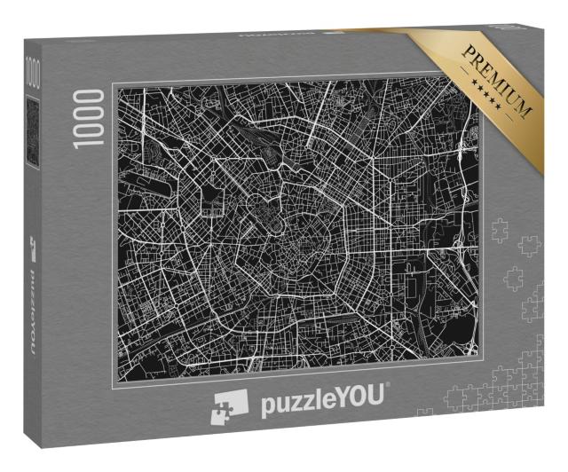 Puzzle 1000 Teile „Vektor-Stadtplan von Mailand“