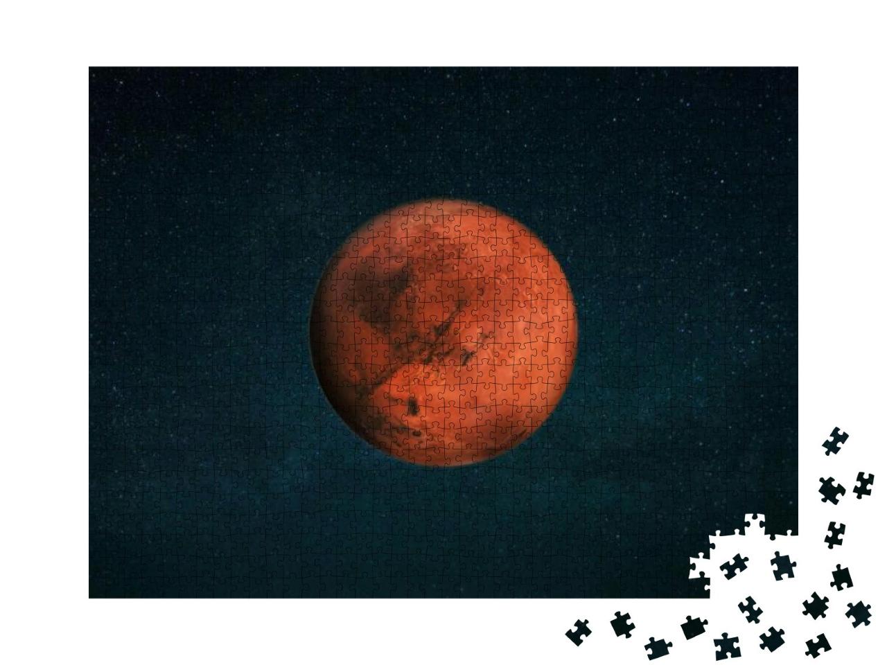 Puzzle 1000 Teile „Der Planet Mars am Sternenhimmel, roter Planet, Weltraum“