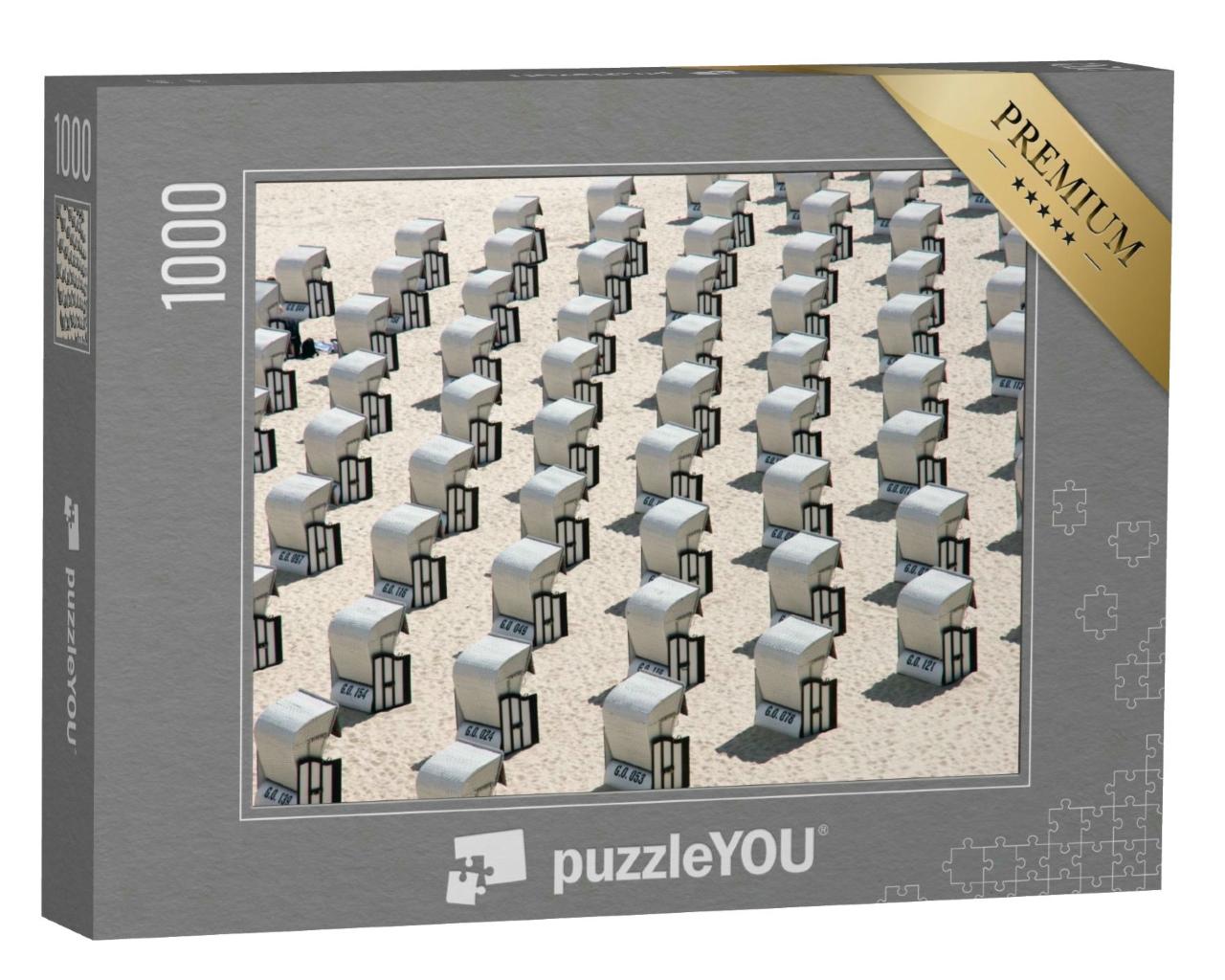 Puzzle 1000 Teile „Viele Strandkörbe an der Ostsee in Deutschland“