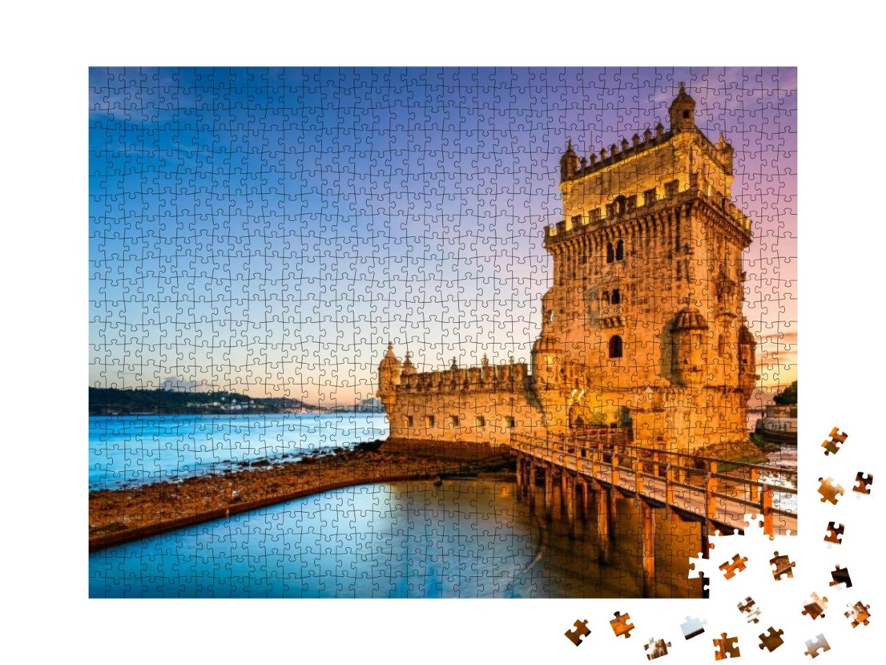 Puzzle 1000 Teile „Turm von Belem am Fluss Tejo, Lissabon, Portuga.“