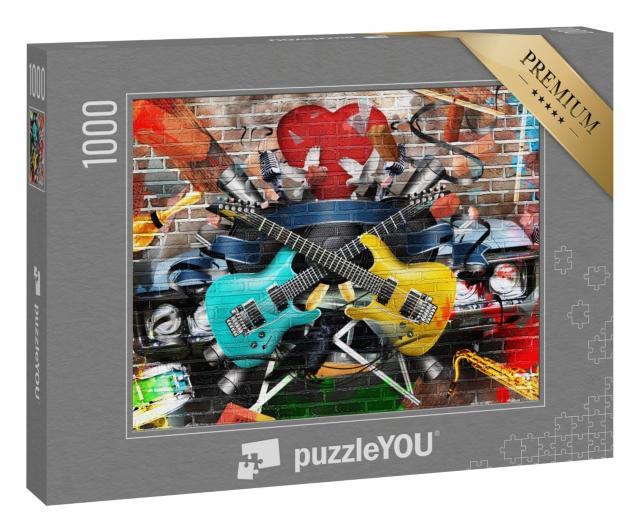 Puzzle 1000 Teile „Graffiti: Collage aus Musik und Farbe“