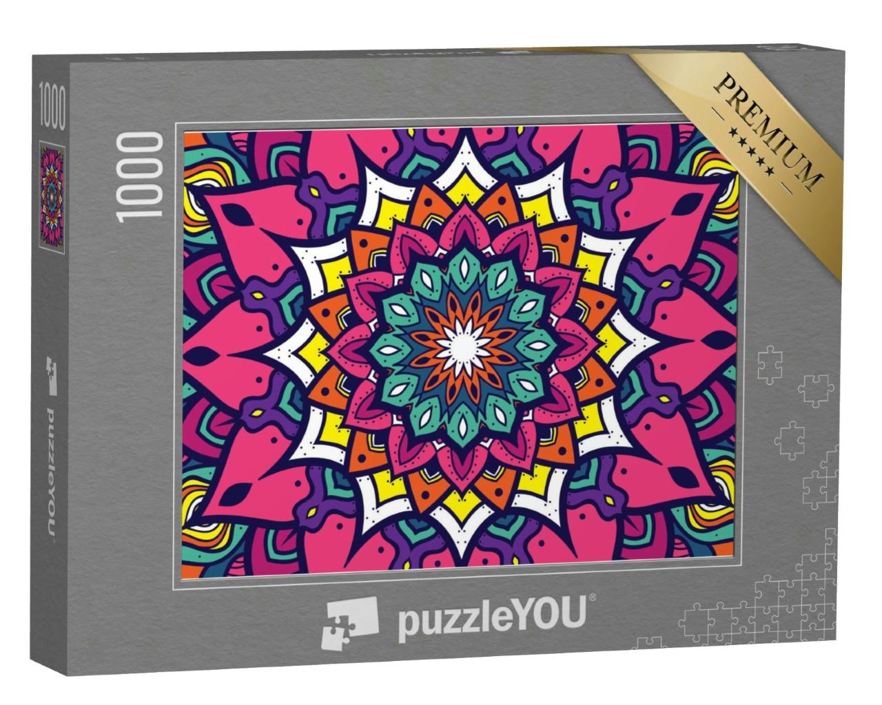 Puzzle 1000 Teile „Illustration: florales Mandala-Ornament“