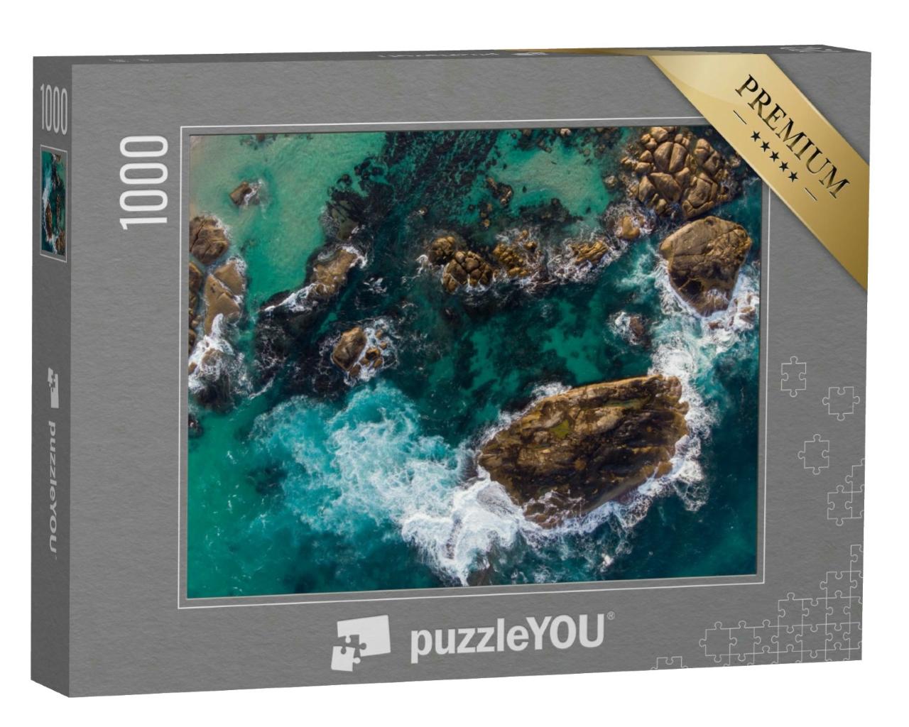 Puzzle 1000 Teile „Kristallklares, türkisfarbenes Wasser am Greens Pool Beach, Westaustralien“