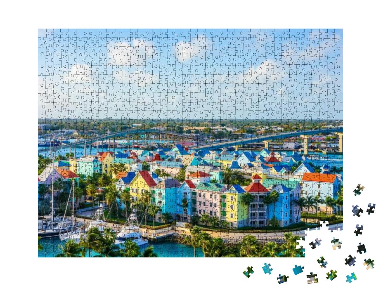 Puzzle 1000 Teile „Luftaufnahme von Nassau in HD, USA“