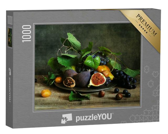 Puzzle 1000 Teile „Stillleben mit Früchten: Feigen, Trauben und Birnen“