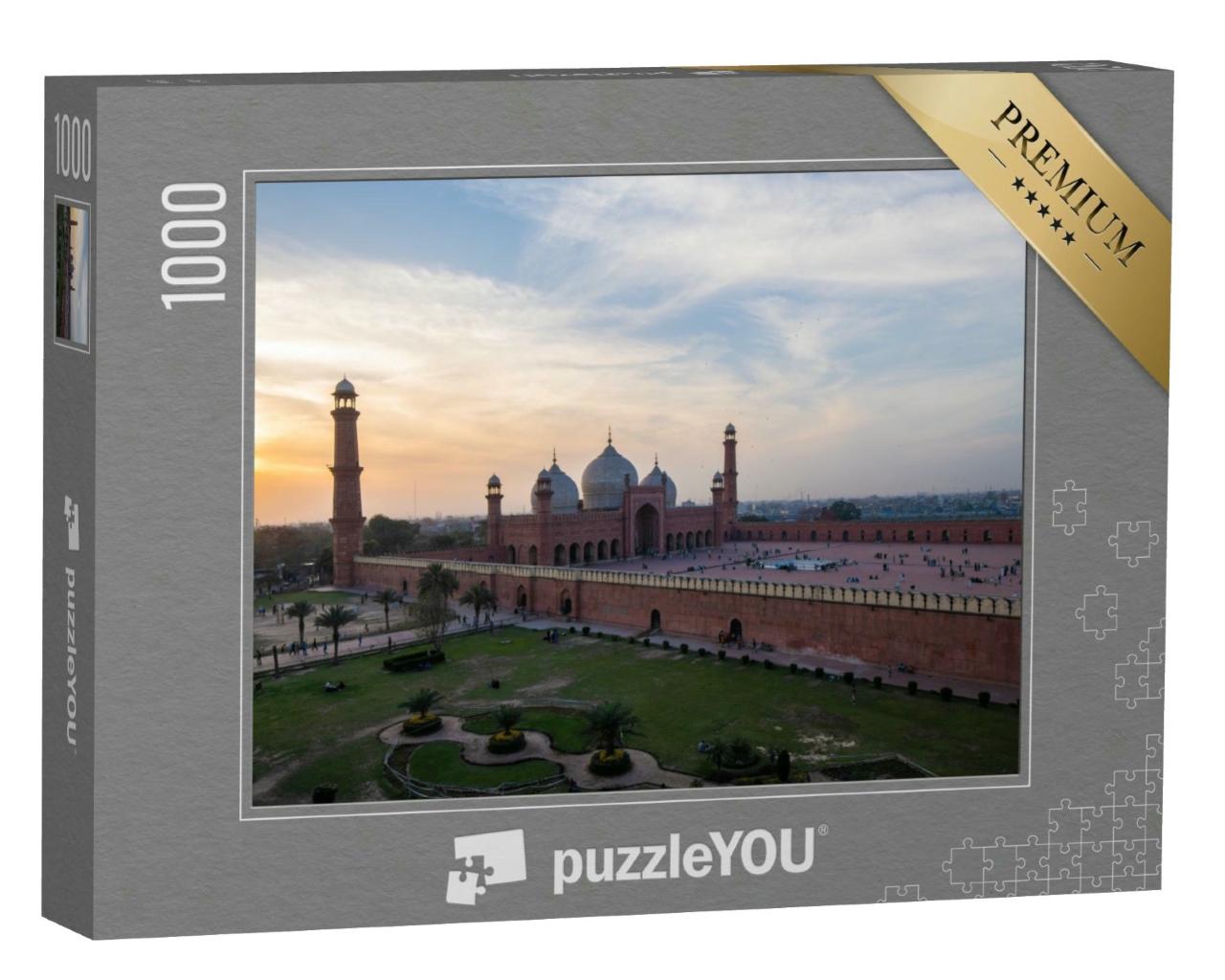 Puzzle 1000 Teile „Ruhige Abendstimmung an der Badshahi Moschee in Lahore, Pakistan“
