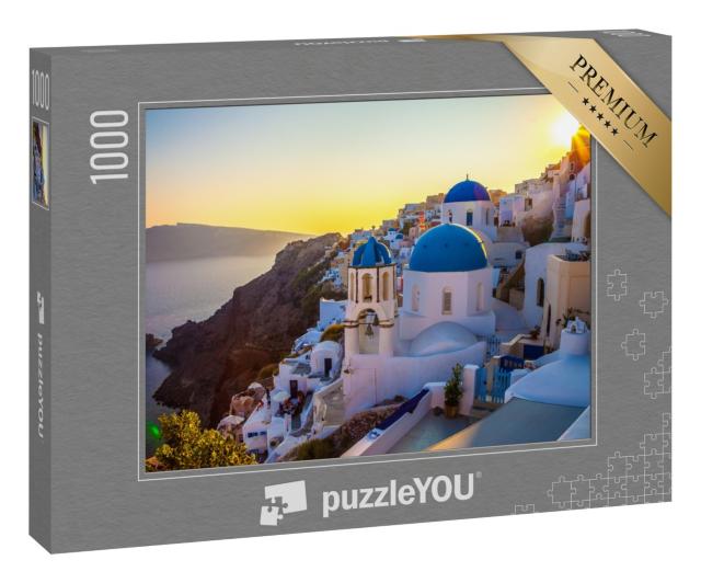 Puzzle 1000 Teile „Santorini Oia, Griechenland“