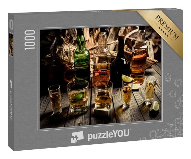 Puzzle 1000 Teile „Eine Auswahl an Spirituosen“