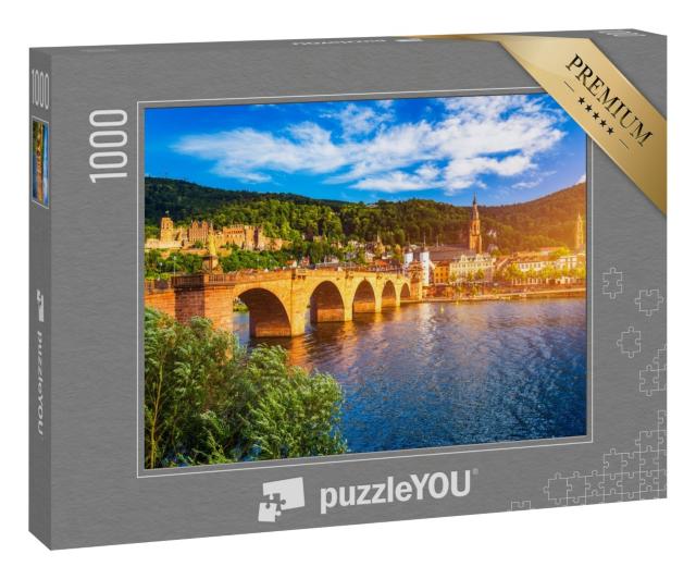 Puzzle 1000 Teile „Wunderschöne Stadt Heidelberg mit Neckar, Deutschland“