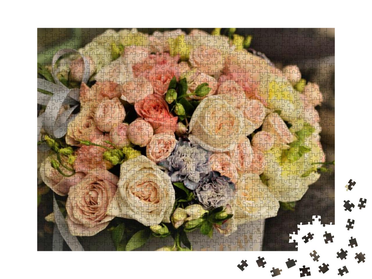 Puzzle 1000 Teile „Schöner Strauß zarter Blumen“