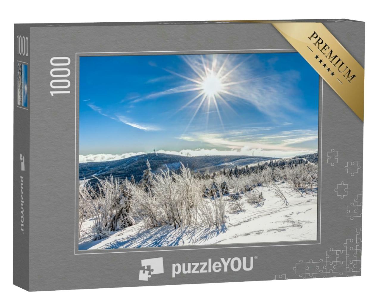 Puzzle 1000 Teile „Winterliche Landschaft bei Oberwiesenthal in Deutschland“