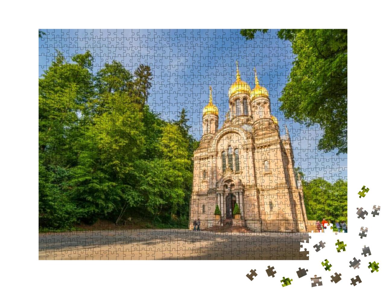 Puzzle 1000 Teile „Russische Kirche auf dem Neroberg in Wiesbaden, Deutschland“