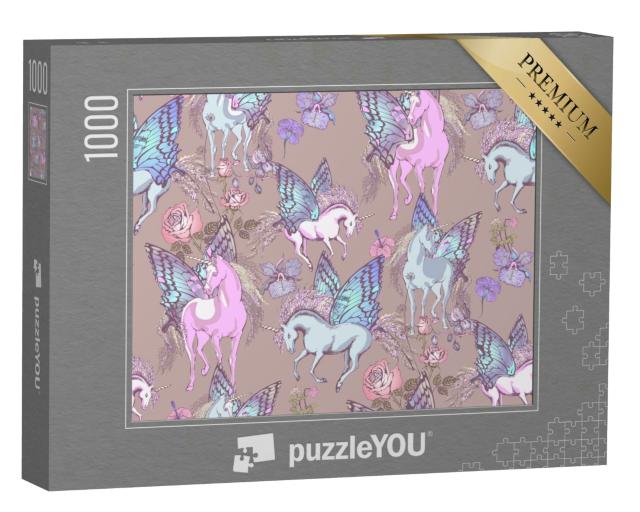 Puzzle 1000 Teile „Ein magisches Einhorn als Vektor-Illustration“