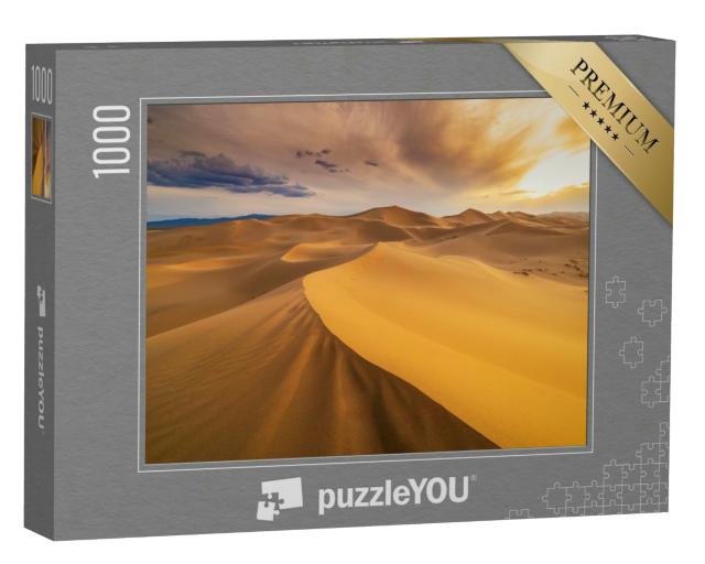 Puzzle 1000 Teile „Sonnenuntergang über den Sanddünen in der Wüste, Tal des Todes, USA“