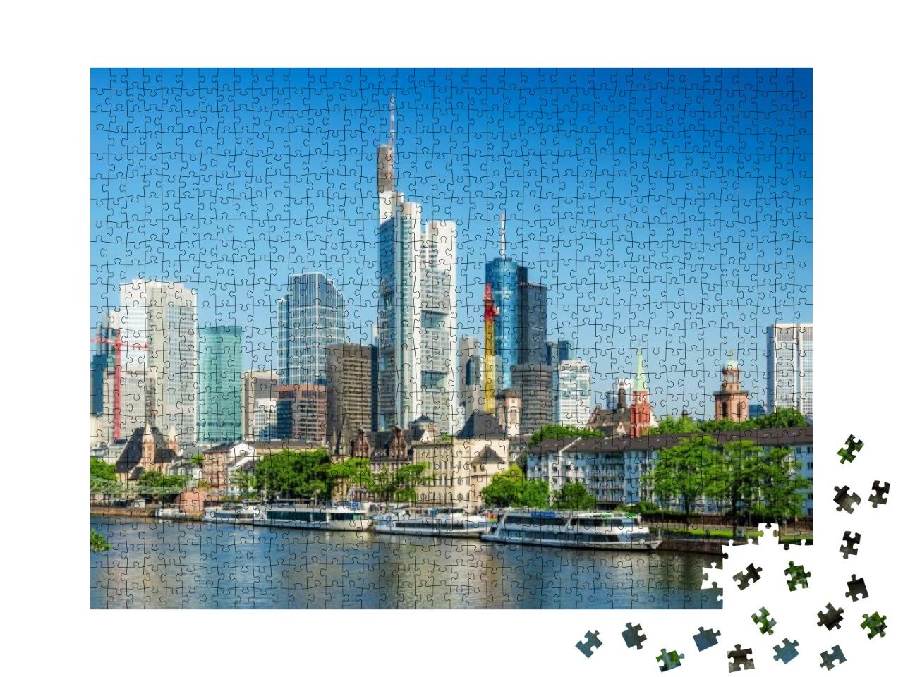 Puzzle 1000 Teile „Blick auf die Skyline von Frankfurt am Main, Hessen, Deutschland“