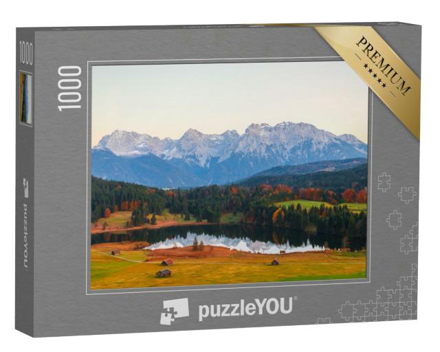 Puzzle 1000 Teile „Wunderschöner Bergweiher am Geroldsee, Bayern“