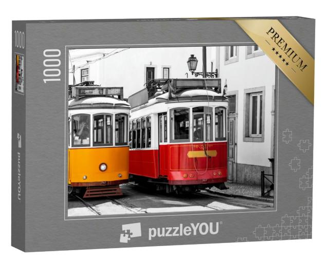 Puzzle 1000 Teile „Vintage-Straßenbahnen in Lissabon, Alfama, Portugal“