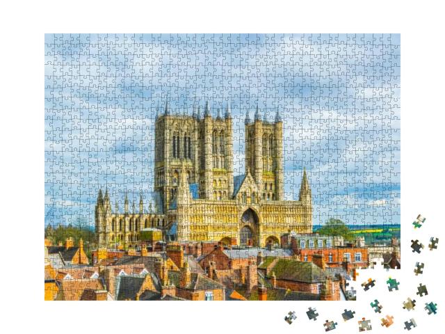 Puzzle 1000 Teile „Beeindruckende Kathedrale von Lincoln, England“