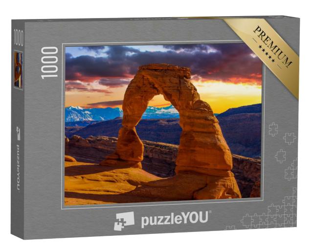 Puzzle 1000 Teile „Schöner Sonnenuntergang, aufgenommen im Arches National Park in Utah“