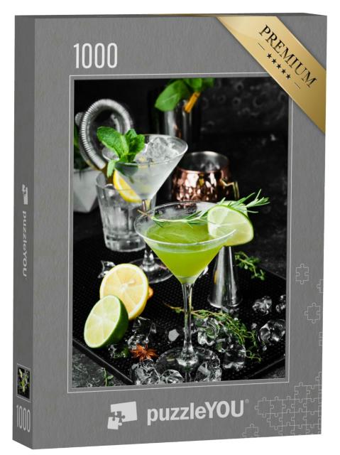 Puzzle 1000 Teile „Erfrischender Cocktail mit Limette und Rosmarin“