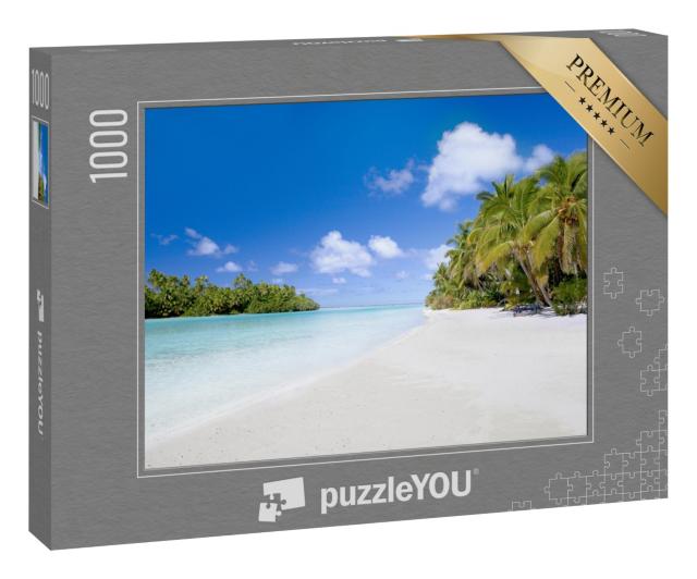 Puzzle 1000 Teile „One Foot Island: paradiesischer Ort, Aitutaki-Lagune, Cookinseln, Südpazifik“