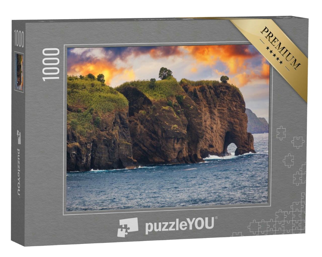Puzzle 1000 Teile „Aussichtspunkt der Schwarzen Steine, Azoren, Portugal“