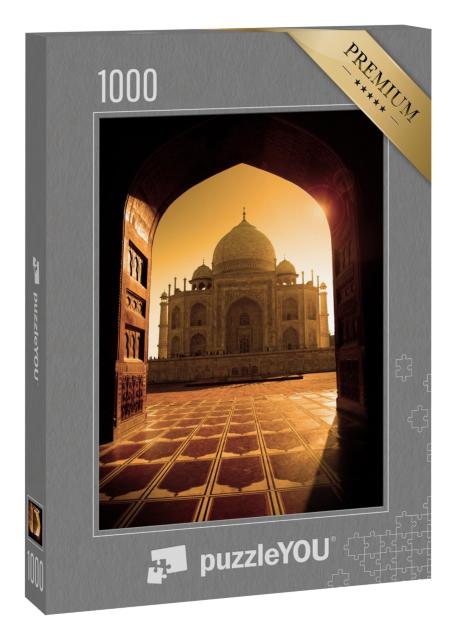 Puzzle 1000 Teile „Taj Mahal im Sonnenlicht, Torbogen“