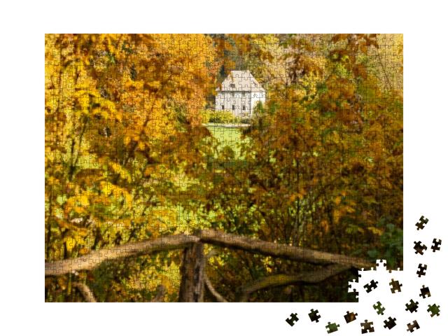 Puzzle 1000 Teile „Goethe-Gartenhaus am berühmten Ilmpark, Weimar“