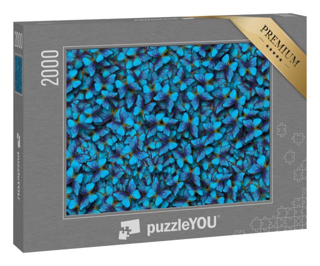 Puzzle 2000 Teile „Strahlend blaue Morpho-Schmetterlinge“