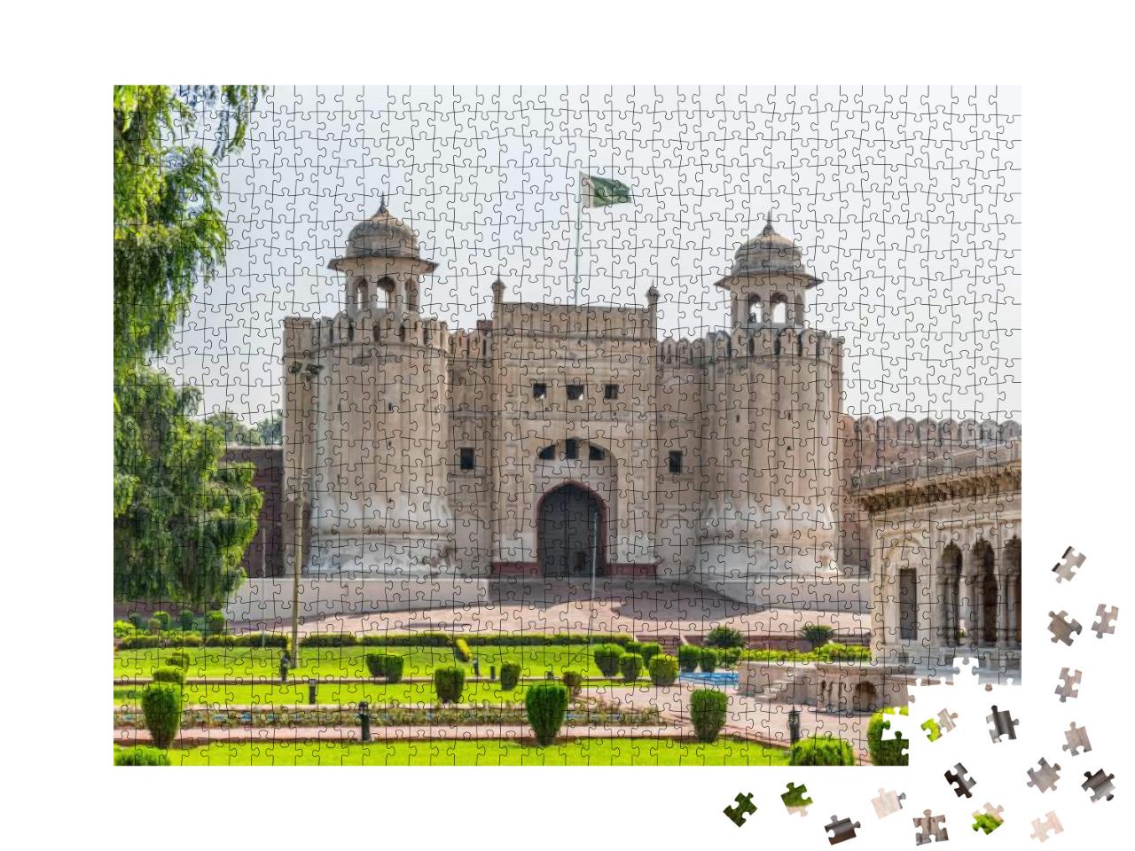 Puzzle 1000 Teile „Panorama des majestätischen Lahore Fort, Pakistan“