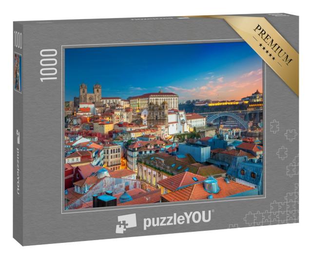 Puzzle 1000 Teile „Kathedrale über der Altstadt von Porto, Portugal“