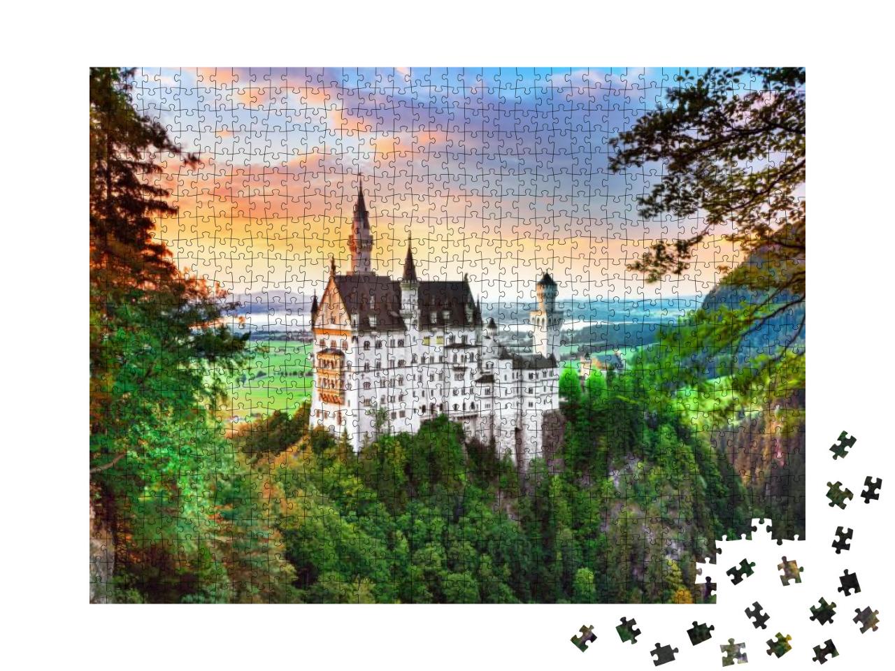 Puzzle 1000 Teile „Neuschwanstein, Märchenschloss bei Füssen in Bayern“