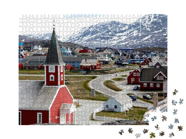 Puzzle 1000 Teile „Kathedrale von Nuuk, Hauptstadt von Grönland“