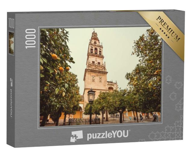 Puzzle 1000 Teile „UNESCO-Kulturerbe: Orangenbäume am Glockenturm der Mezquita von Córdoba“