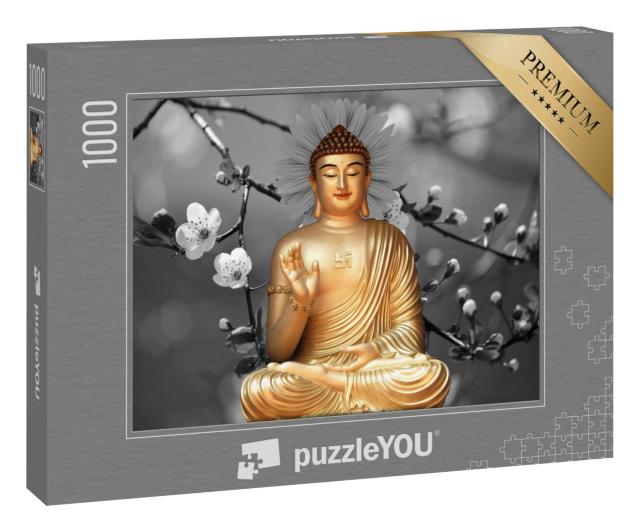 Puzzle 1000 Teile „Schöne Buddha-Tapete, Illustration in 3D“