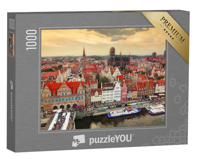 Puzzle 1000 Teile „Panorama der Altstadt von Danzig, Polen“
