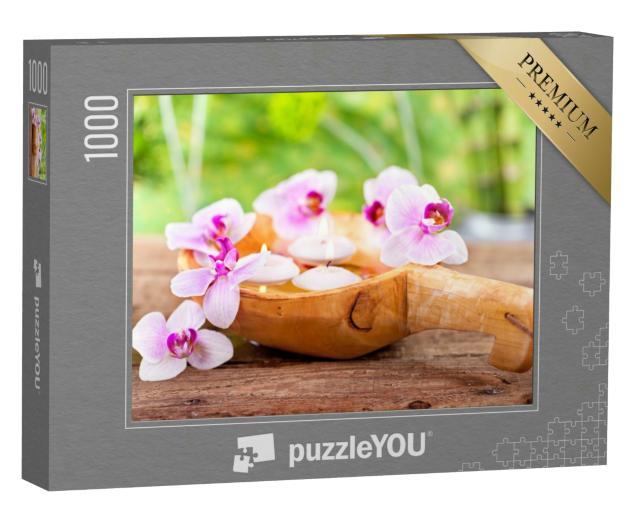Puzzle 1000 Teile „Kerzen, Orchidee: Konzept für Gesundheit, Spa“