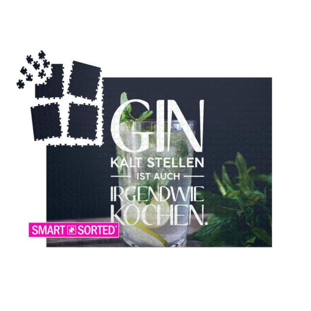 SMART SORTED® | Puzzle 1000 Teile „Gin kalt stellen ist auch irgendwie Kochen.“