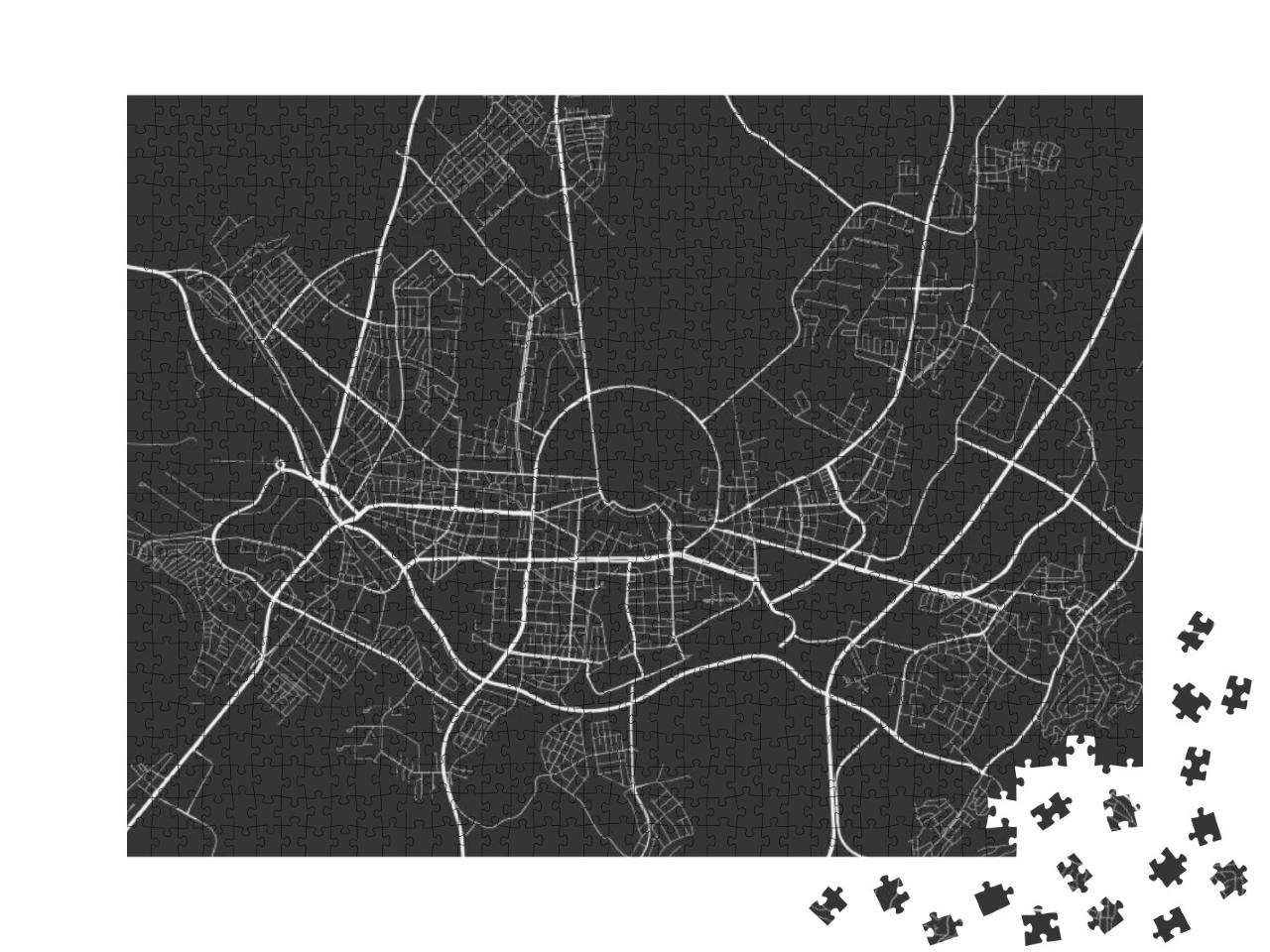 Puzzle 1000 Teile „Vektor-Illustration: Stadtplan von Karlsruhe“