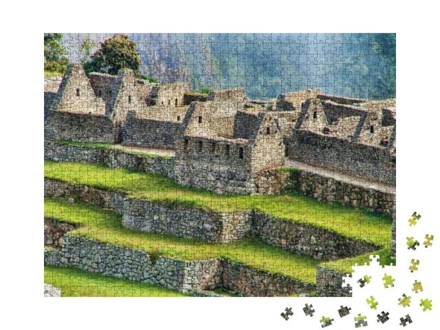 Puzzle 1000 Teile „Nahansicht der Ruinen der Zitadelle von Machu Picchu in Peru“