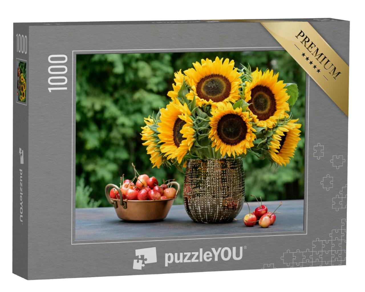 Puzzle 1000 Teile „Sonnenblumen in einem Blumenarrangement zum Herbst“