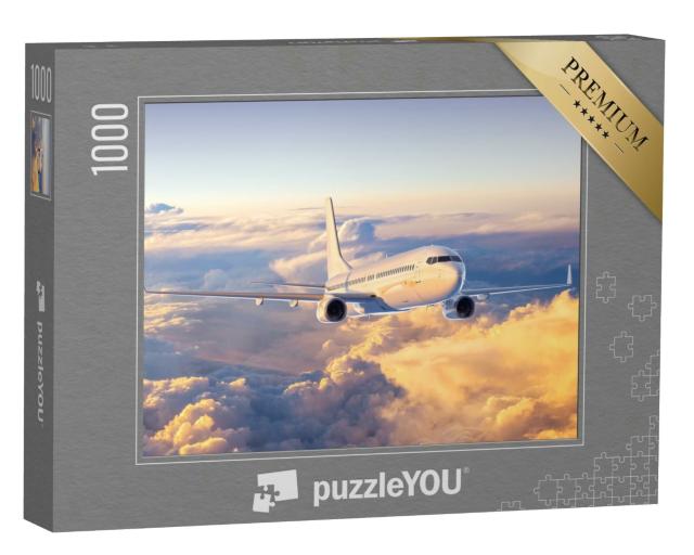 Puzzle 1000 Teile „Digitale Kunst: Flugzeug am Himmel“