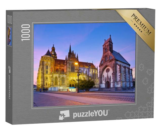 Puzzle 1000 Teile „St. Michael Kapelle und St. Elisabeth Kathedrale in Kosice in der Ostslowakei“